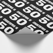 50誕生日名前をカスタムするカスタムカラー ラッピングペーパー (角)