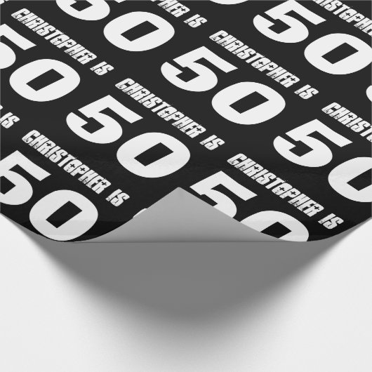 50誕生日名前をカスタムするカスタムカラー ラッピングペーパー (角)