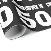 50誕生日名前をカスタムするカスタムカラー ラッピングペーパー (ロールコーナー)