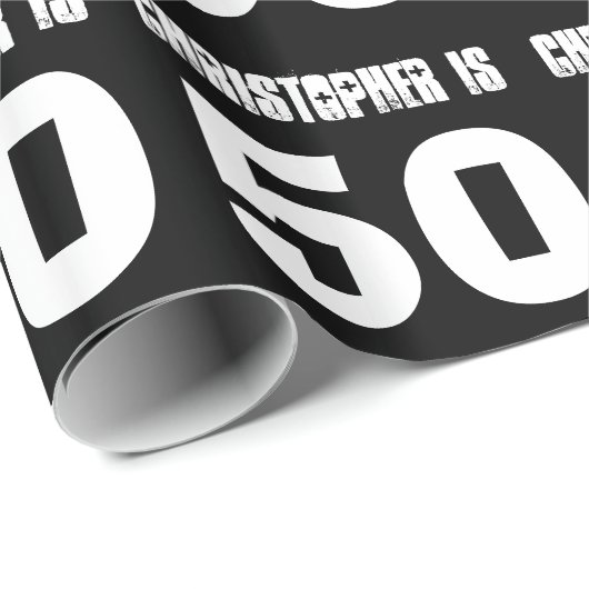 50誕生日名前をカスタムするカスタムカラー ラッピングペーパー (ロールコーナー)