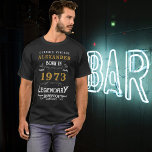 50誕生日名前を追加生まれ1973伝説的 Tシャツ<br><div class="desc">1973年50生まれ誕生日Tシャツの名前を追加。指定したテンプレートで名前と年を編集する。素敵なカスタム黒い誕生日Tシャツ。さらに多くのギフトやパーティー用品は、店の"伝説"のデザインで利用可能。</div>