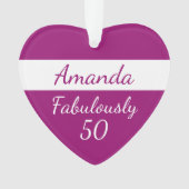 50誕生日名追加50ピンクオーナメント オーナメント (正面)