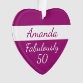 50誕生日名追加50ピンクオーナメント オーナメント (正面)