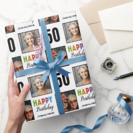 50誕生日名（写真） ラッピングペーパー