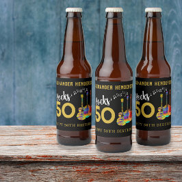50誕生日名Guitars Music Rocks 50 ビールラベル
