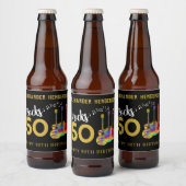 50誕生日名Guitars Music Rocks 50 ビールラベル (ボトル)