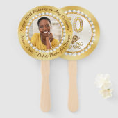 50誕生日女性のパーティー好意， PHOTO ハンドファン (正面&裏面)