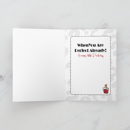 50誕生日女性漫画かわいい甘おもしろいい カード (内部)