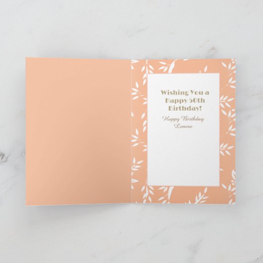 50誕生日女性風刺民族おもしろいことわざ カード (内部)