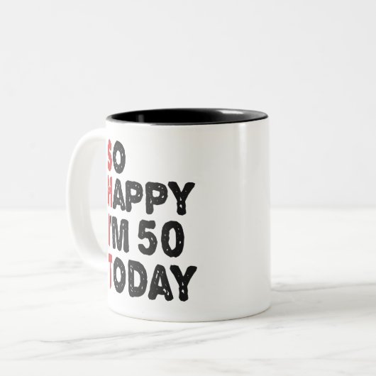 50誕生日嬉しい今日のギフト50 おもしろい ツートーンマグカップ (正面左)