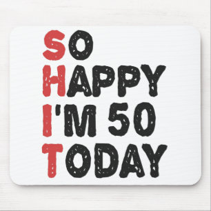 50誕生日嬉しい今日のギフト50 おもしろい マウスパッド