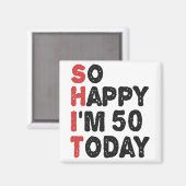 50誕生日嬉しい今日のギフト50 おもしろい マグネット (正面/裏面)