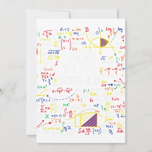 50誕生日平方根2500 50年マット 招待状 (正面)