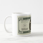 50誕生日応援から50ドル札 コーヒーマグカップ (左)