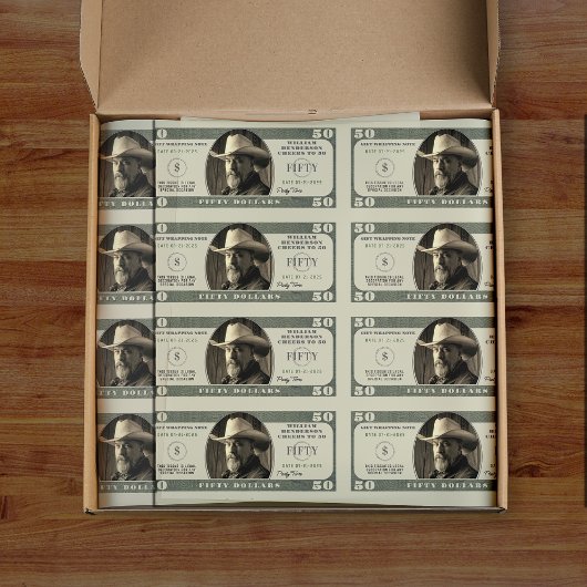 50誕生日応援から50ドル札 薄葉紙
