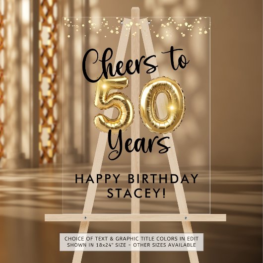 50誕生日応援から50年のウェルカムサイン アクリルサイン