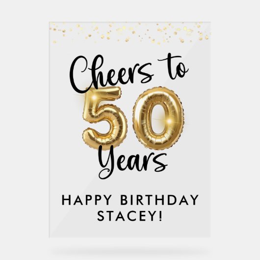 50誕生日応援から50年のウェルカムサイン アクリルサイン (正面)