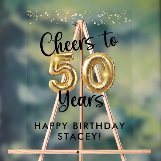 50誕生日応援から50年のウェルカムサイン アクリルサイン (ニュートラル)