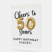 50誕生日応援から50年のウェルカムサイン アクリルサイン (傾斜)