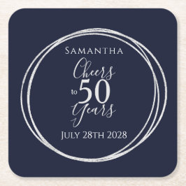 50誕生日応援から50年海軍シルバーパーティー スクエアペーパーコースター