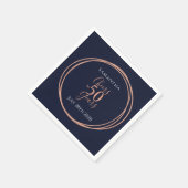 50誕生日応援から50年海軍バラ金ゴールド スタンダードカクテルナプキン (角)