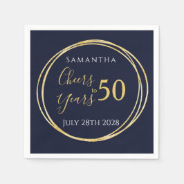 50誕生日応援から50年海軍金ゴールドパーティー スタンダードカクテルナプキン
