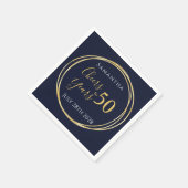 50誕生日応援から50年海軍金ゴールドパーティー スタンダードカクテルナプキン (角)