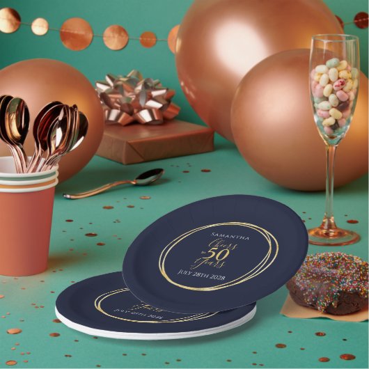 50誕生日応援から50年海軍金ゴールドパーティー ペーパープレート (複数)