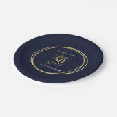 50誕生日応援から50年海軍金ゴールドパーティー ペーパープレート (アングル)