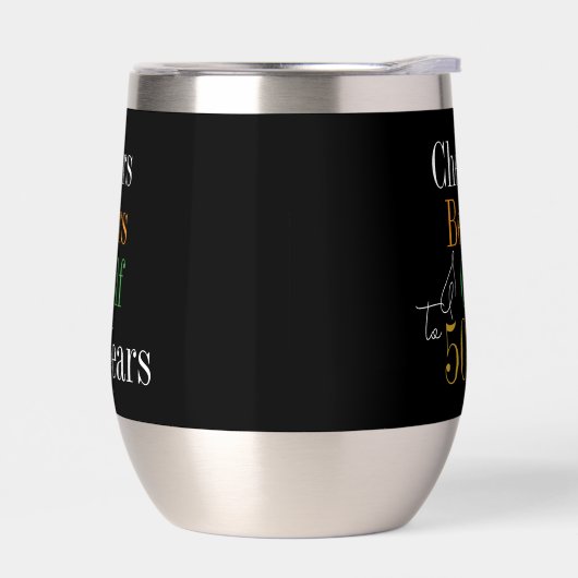 50誕生日応援とビアーズゴルフブラック金ゴールド (左面)