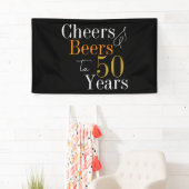 50誕生日応援とビアーズブラック金ゴールドパーティー 横断幕 (インサイチュ)