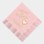 50誕生日応援ハート名Any Age 箔ナプキン (右)