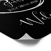 50誕生日応援50年ブラックシルバーウェルカム ポスター (角)