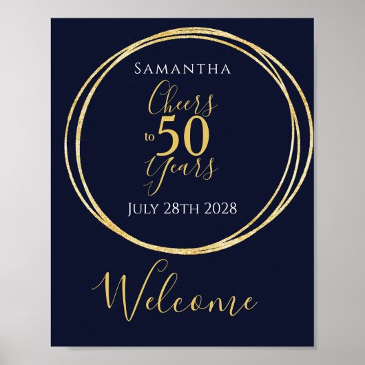 50誕生日応援50年海軍金ゴールド歓迎 ポスター (正面)