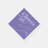 50誕生日応援~50年パープルパーティー スタンダードカクテルナプキン (角)