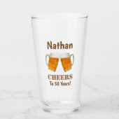 50誕生日応援~50年ビールパイント タンブラーグラス (正面)