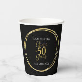 50誕生日応援～50年ブラック金ゴールドパーティー 紙コップ (裏面)