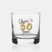 50誕生日応援～50年ブラック金ゴールド ウイスキーグラス (裏面)