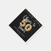 50誕生日応援~50年ブラック金ゴールド スタンダードカクテルナプキン (角)
