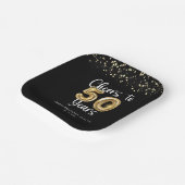 50誕生日応援～50年ブラック金ゴールド ペーパープレート (傾斜あり)