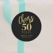 50誕生日応援～50年金ゴールドブラック ラウンドシール