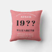 50誕生日愛された名前を追加する年ピンク クッション (裏面)