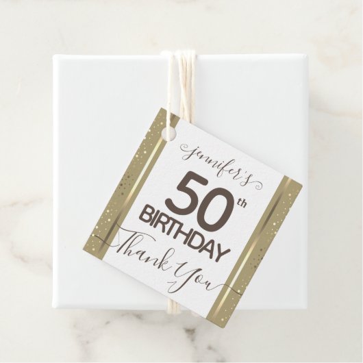 50誕生日感謝金ゴールドスクリプエレガントト フェイバータグ (インサイチュ)