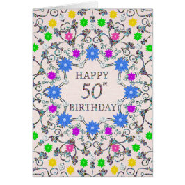 50誕生日抽象芸術花