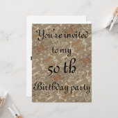 50誕生日抽象芸術黄金の模様 招待状