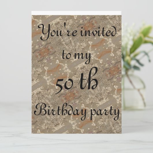 50誕生日抽象芸術黄金の模様 招待状 (スタンド正面)