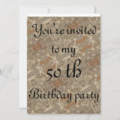 50誕生日抽象芸術黄金の模様 招待状 (正面)