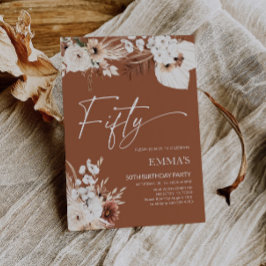 50誕生日招待状テラコッタボホパンパス 招待状