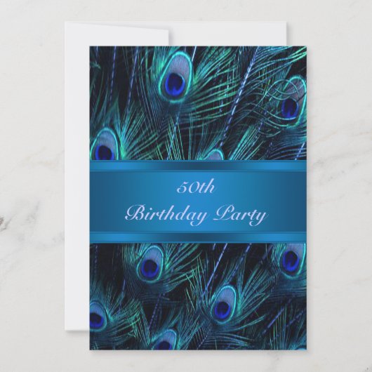 50誕生日招待状ピーコック50誕生日 招待状 (正面)