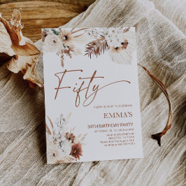 50誕生日招待状ボホパンパス 招待状